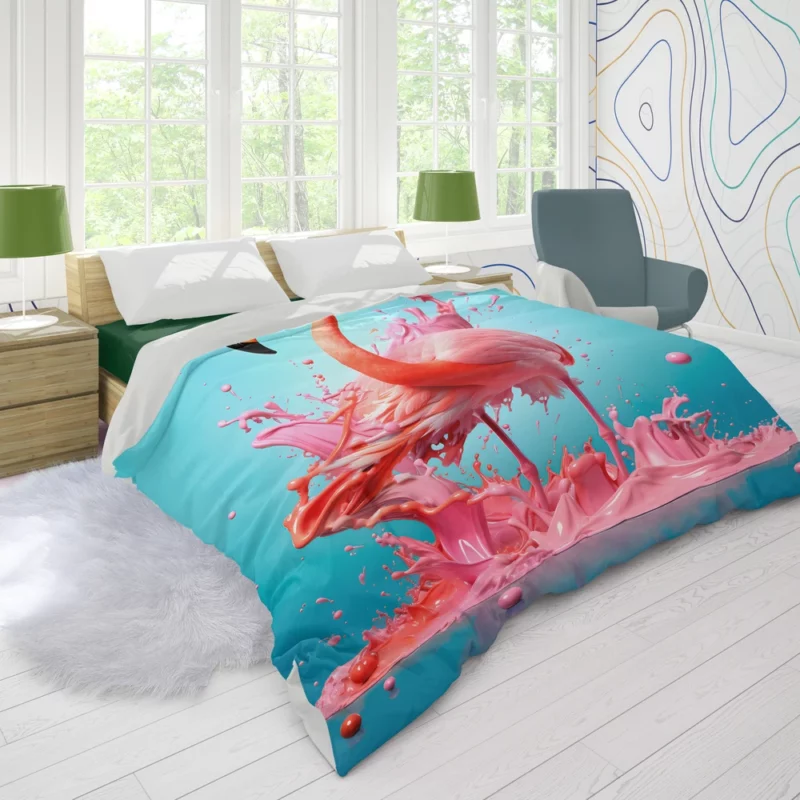 Melting Flamingo Artwork Duvet Cover