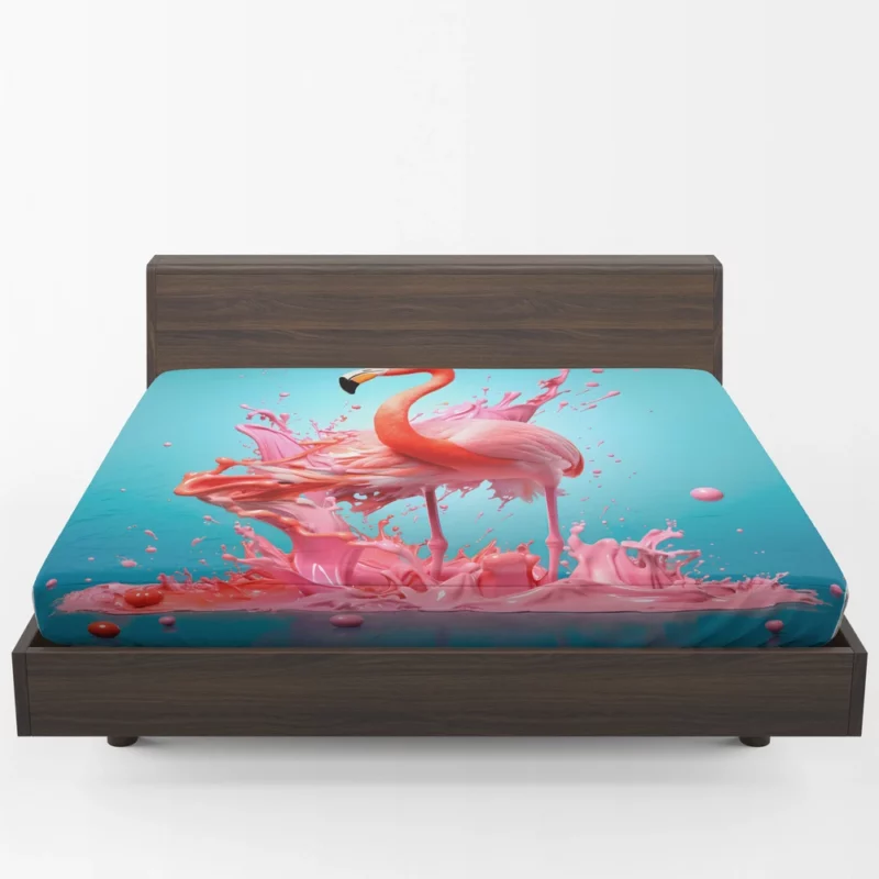 Melting Flamingo Artwork Fitted Sheet 1