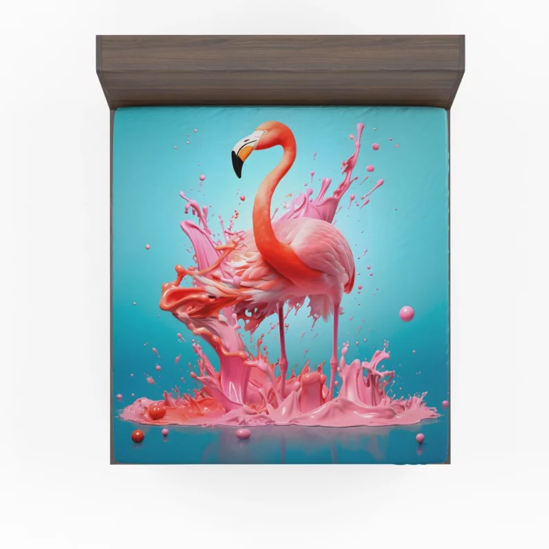 Melting Flamingo Artwork Fitted Sheet