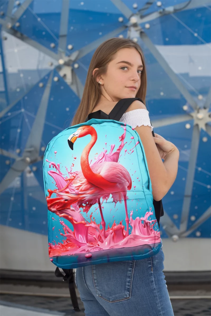 Melting Flamingo Artwork Minimalist Backpack 2