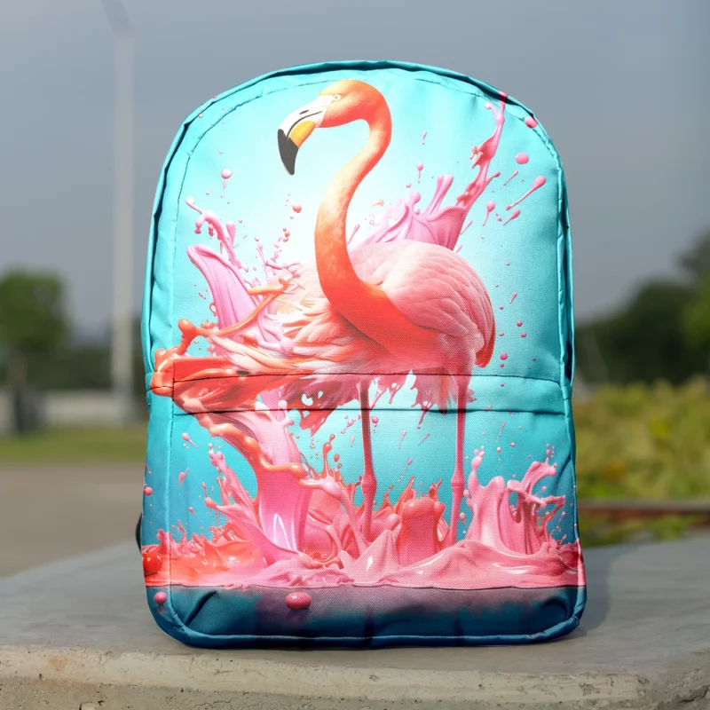 Melting Flamingo Artwork Minimalist Backpack