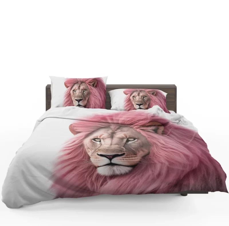 Minimalist Pink Lion Art Bedding Set 1