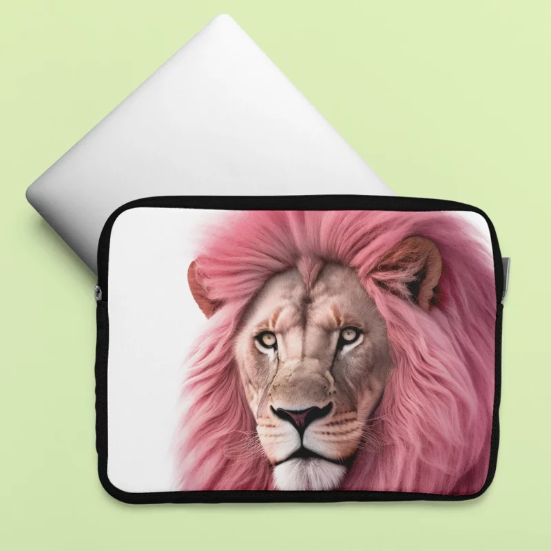 Minimalist Pink Lion Art Laptop Sleeve