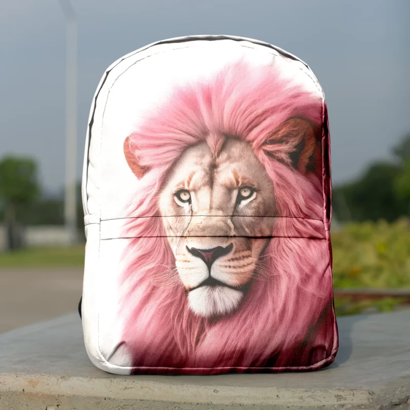 Minimalist Pink Lion Art Minimalist Backpack