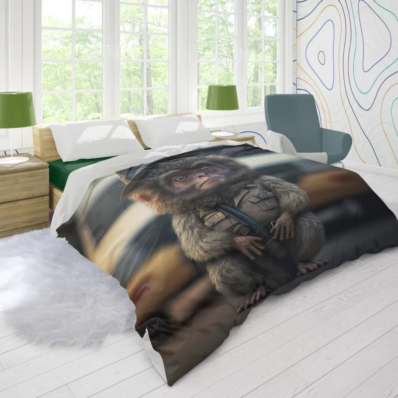 Monkey Police Officer Duvet Cover