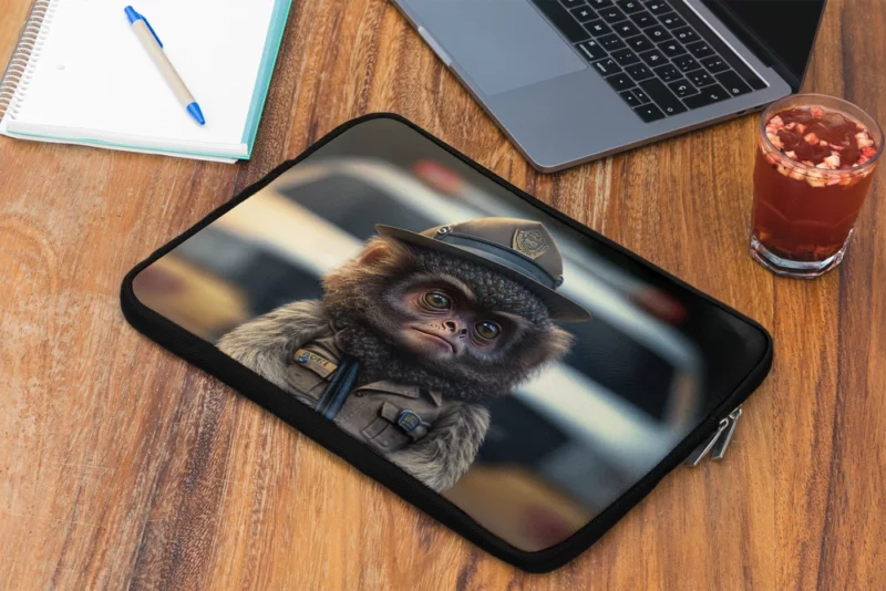 Monkey Police Officer Laptop Sleeve 2