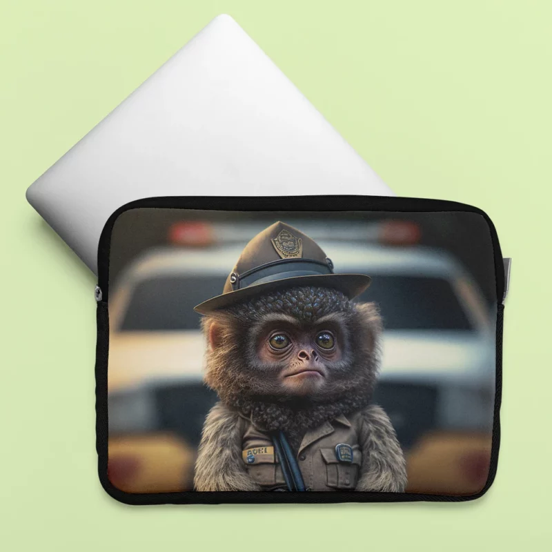 Monkey Police Officer Laptop Sleeve