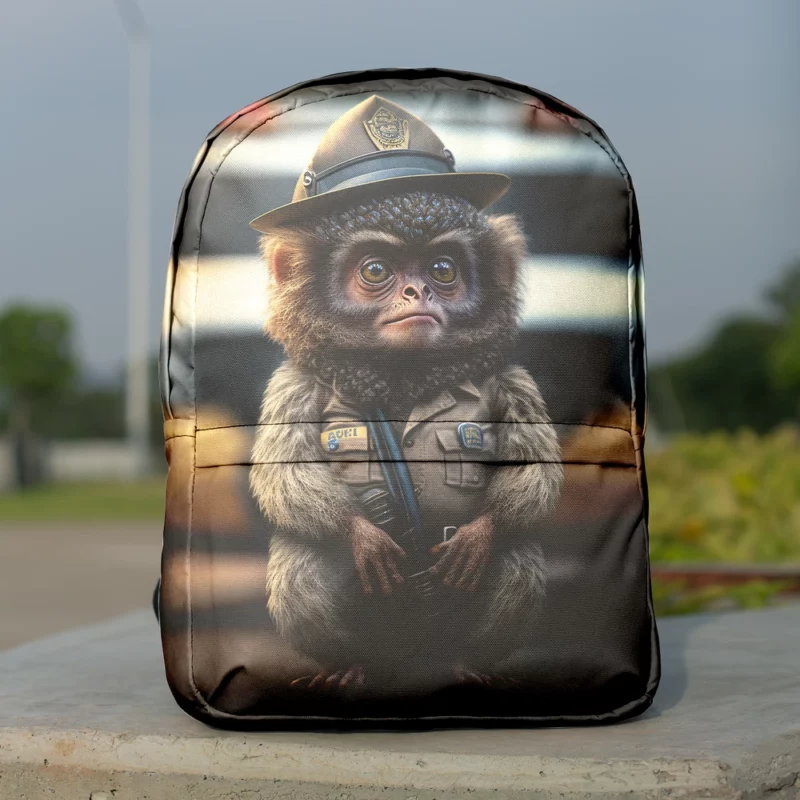 Monkey Police Officer Minimalist Backpack
