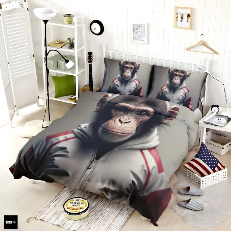 Monkey With Label Bedding Set