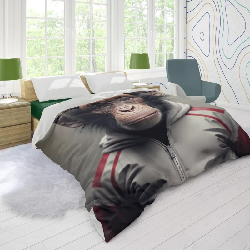 Monkey With Label Duvet Cover