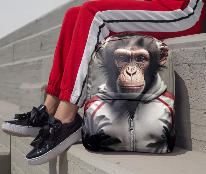 Monkey With Label Minimalist Backpack 1