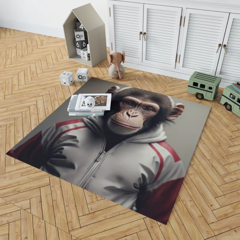 Monkey With Label Rug 1