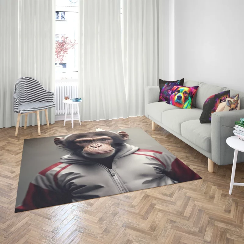 Monkey With Label Rug 2