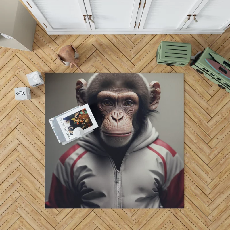 Monkey With Label Rug