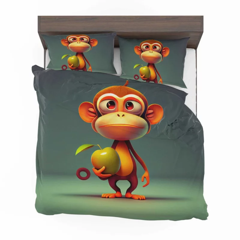 Monkey With an Apple Bedding Set 2