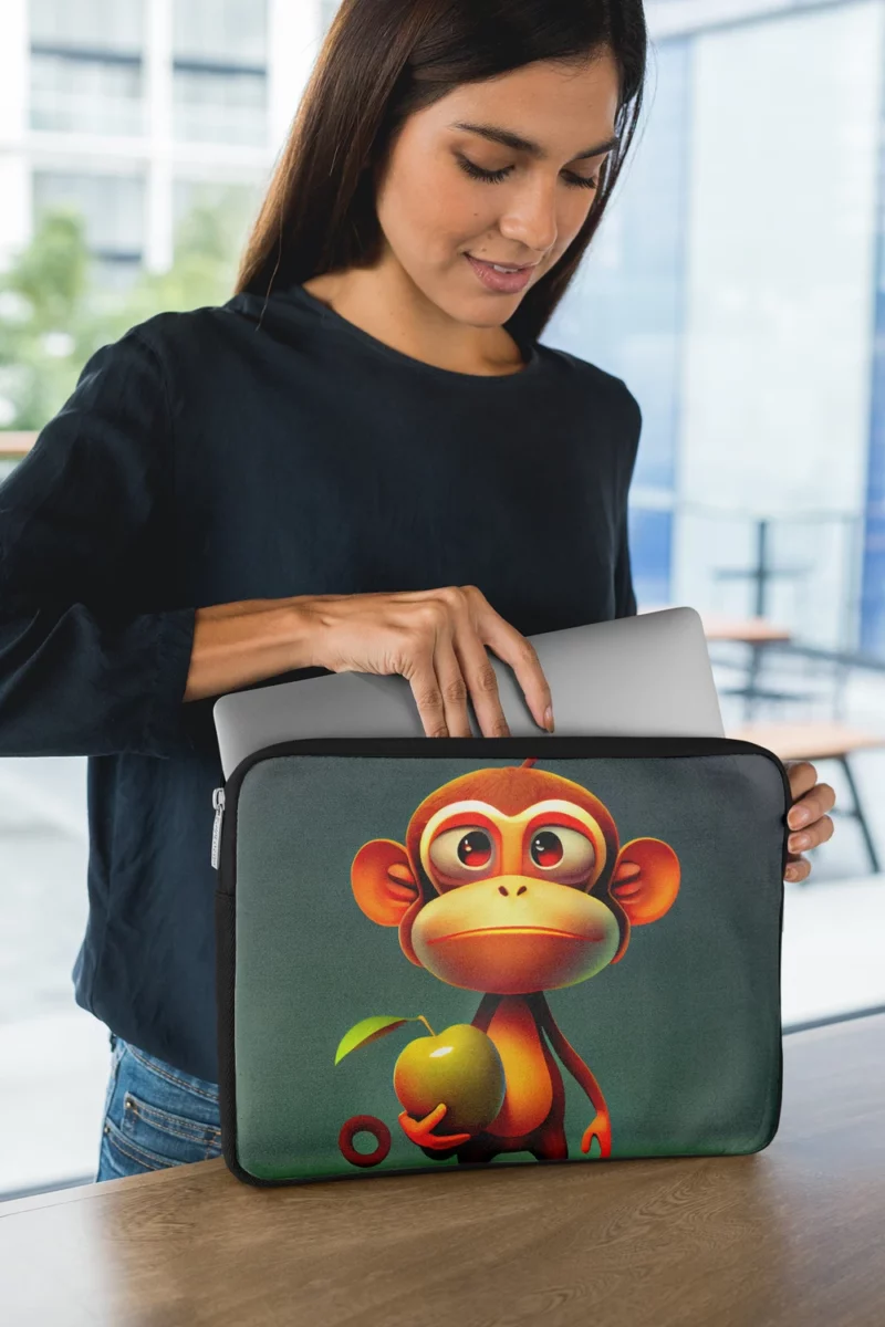 Monkey With an Apple Laptop Sleeve 1