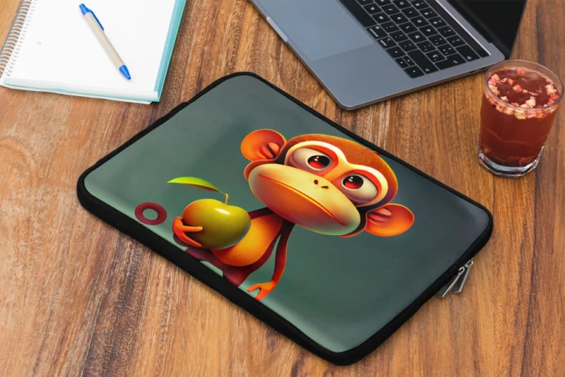 Monkey With an Apple Laptop Sleeve 2