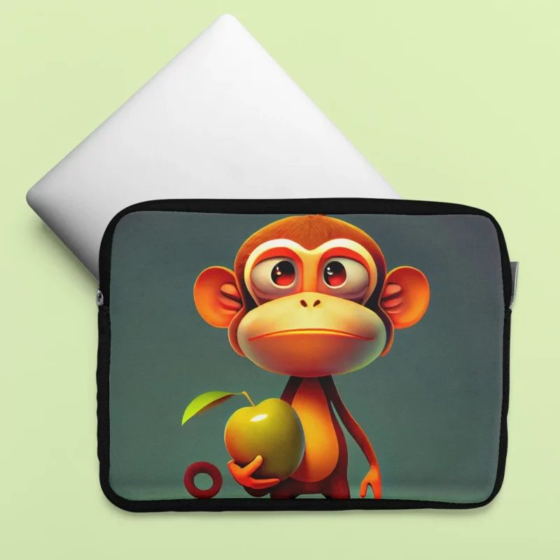 Monkey With an Apple Laptop Sleeve