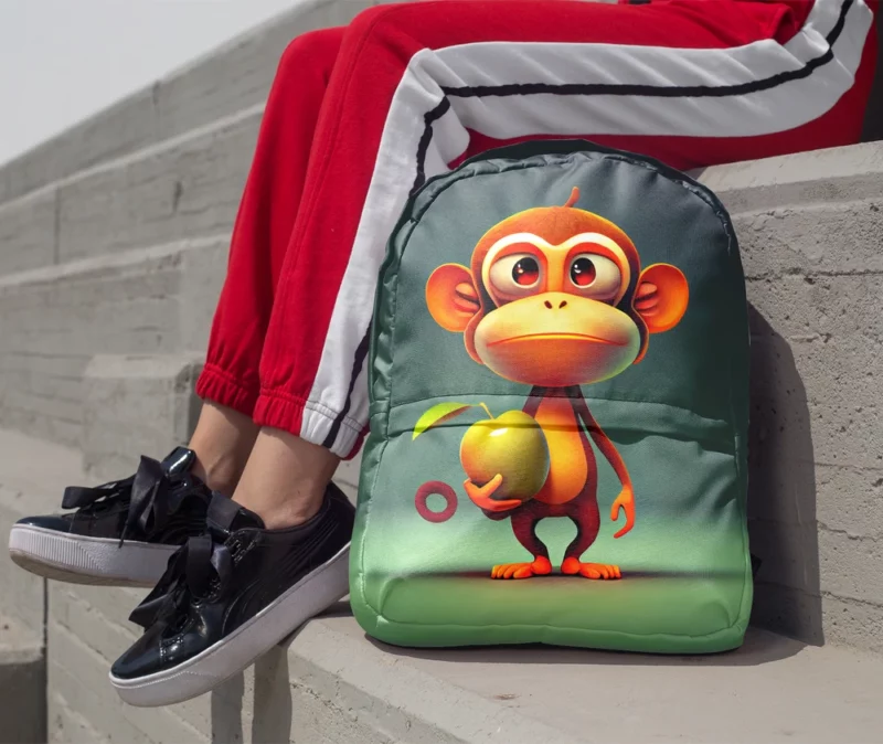 Monkey With an Apple Minimalist Backpack 1