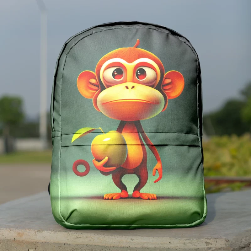 Monkey With an Apple Minimalist Backpack