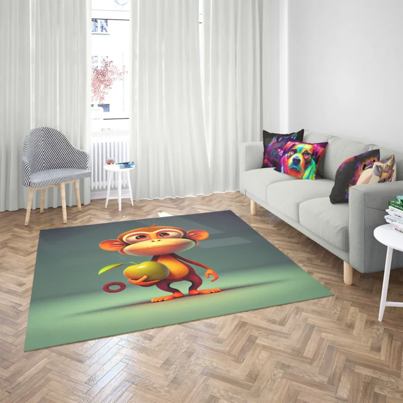 Monkey With an Apple Rug 2