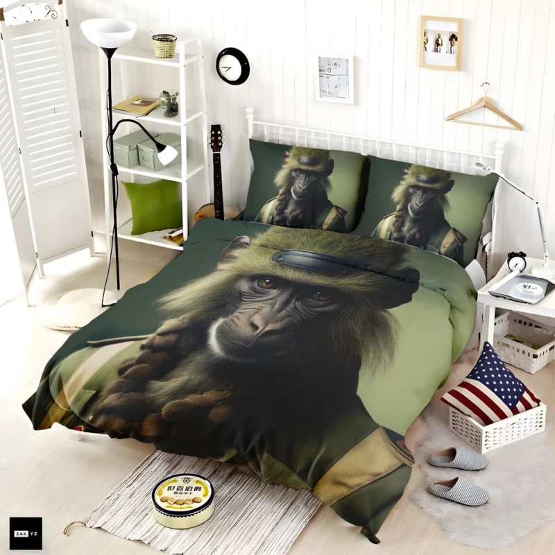 Monkey in Green Clothes Bedding Set