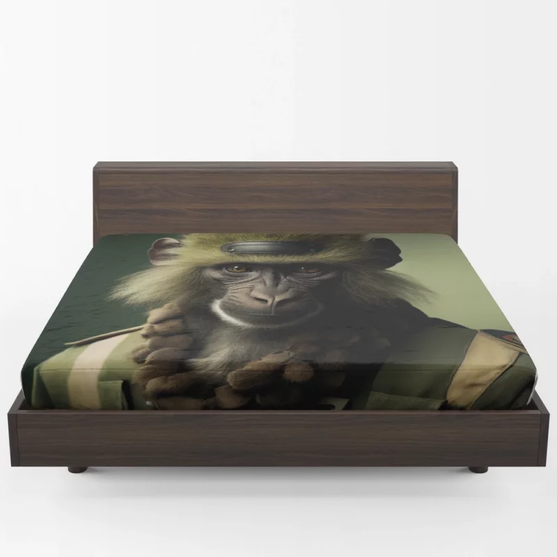 Monkey in Green Clothes Fitted Sheet 1