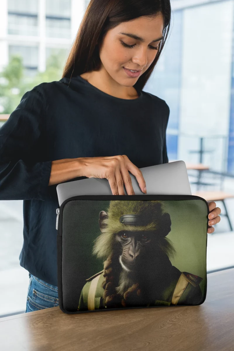 Monkey in Green Clothes Laptop Sleeve 1