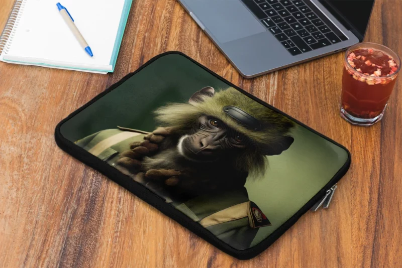 Monkey in Green Clothes Laptop Sleeve 2