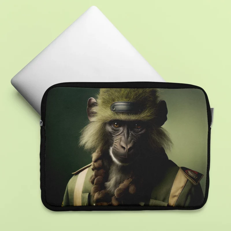 Monkey in Green Clothes Laptop Sleeve