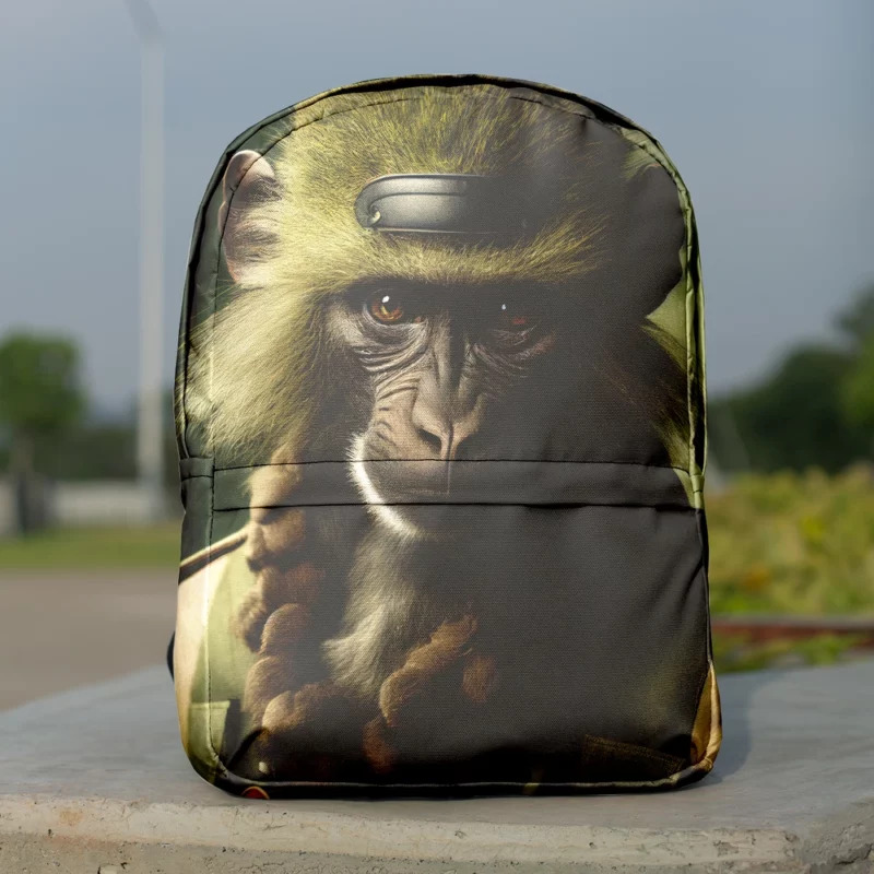 Monkey in Green Clothes Minimalist Backpack