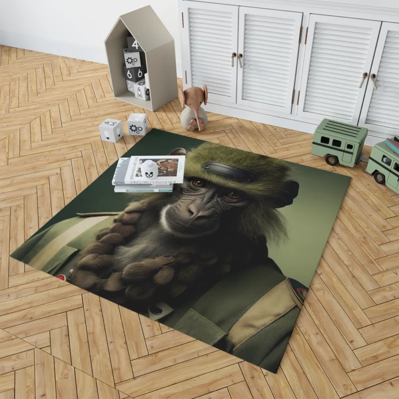 Monkey in Green Clothes Rug 1