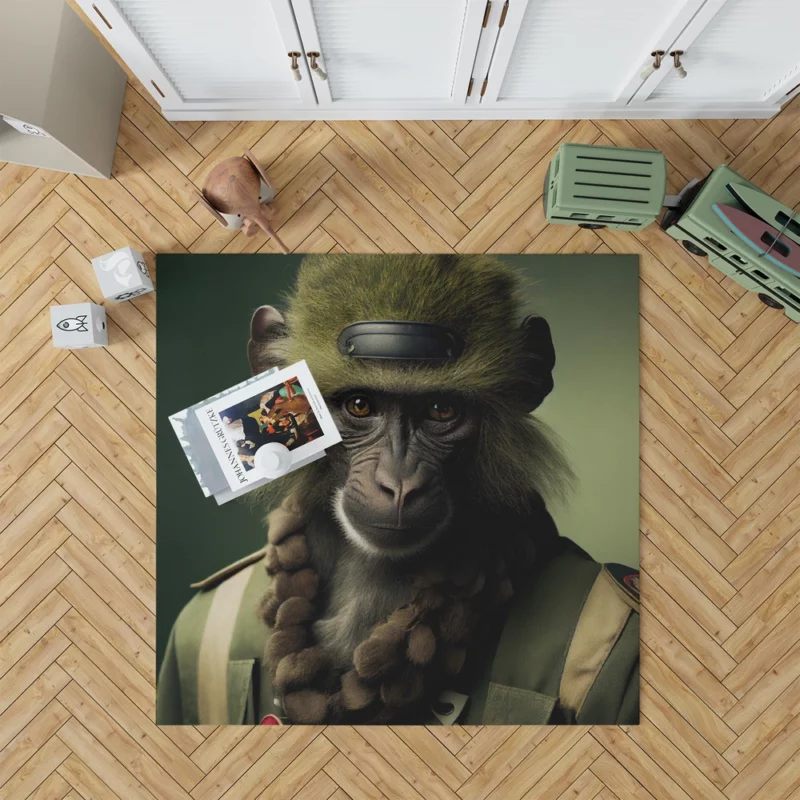 Monkey in Green Clothes Rug