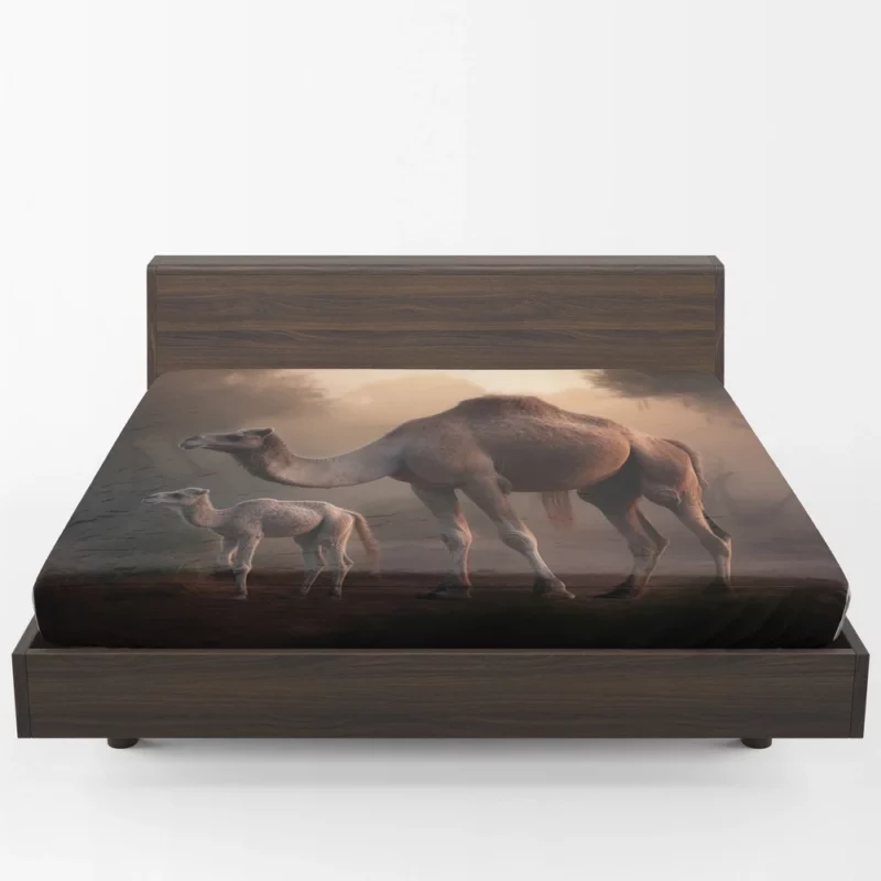 Mother Camel and Baby Fitted Sheet 1