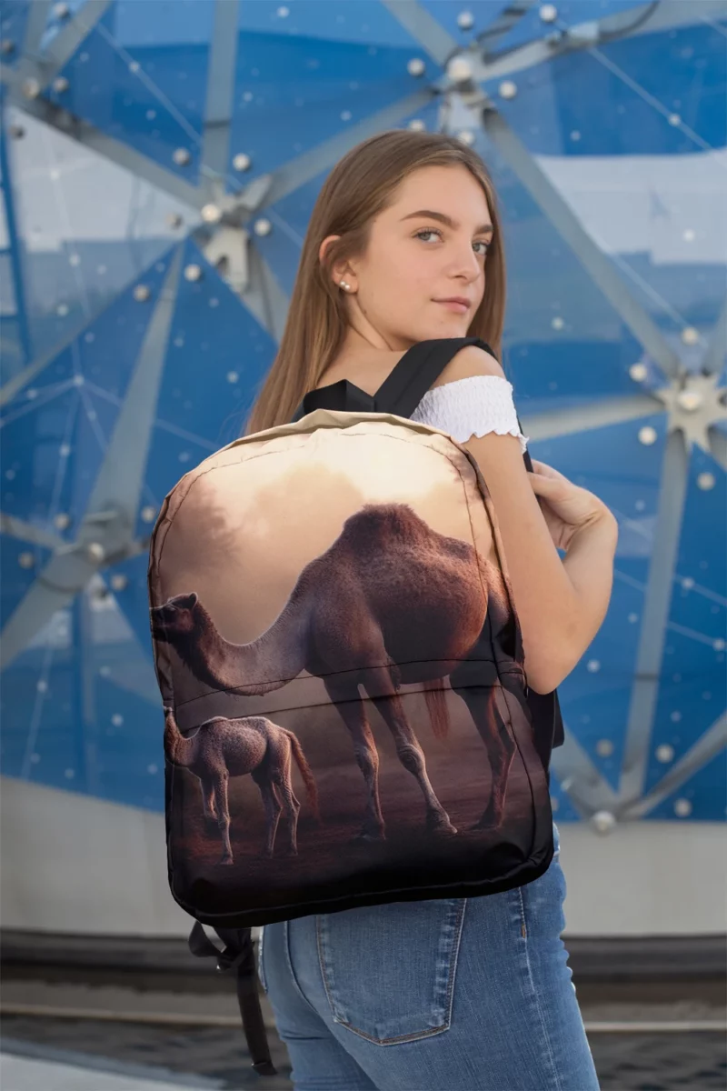 Mother Camel and Baby Minimalist Backpack 2