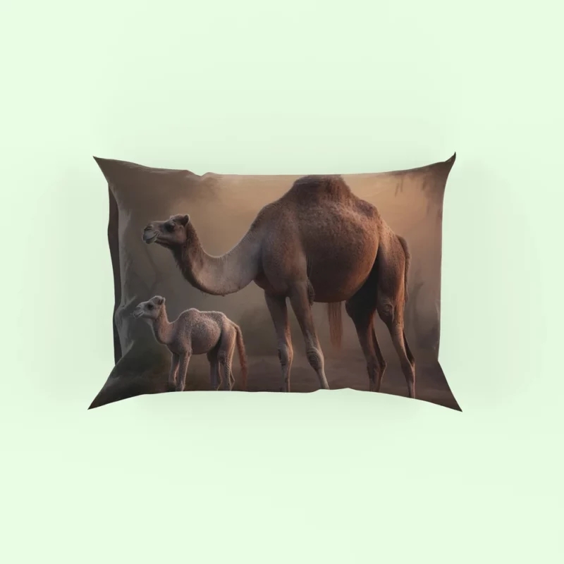 Mother Camel and Baby Pillow Case