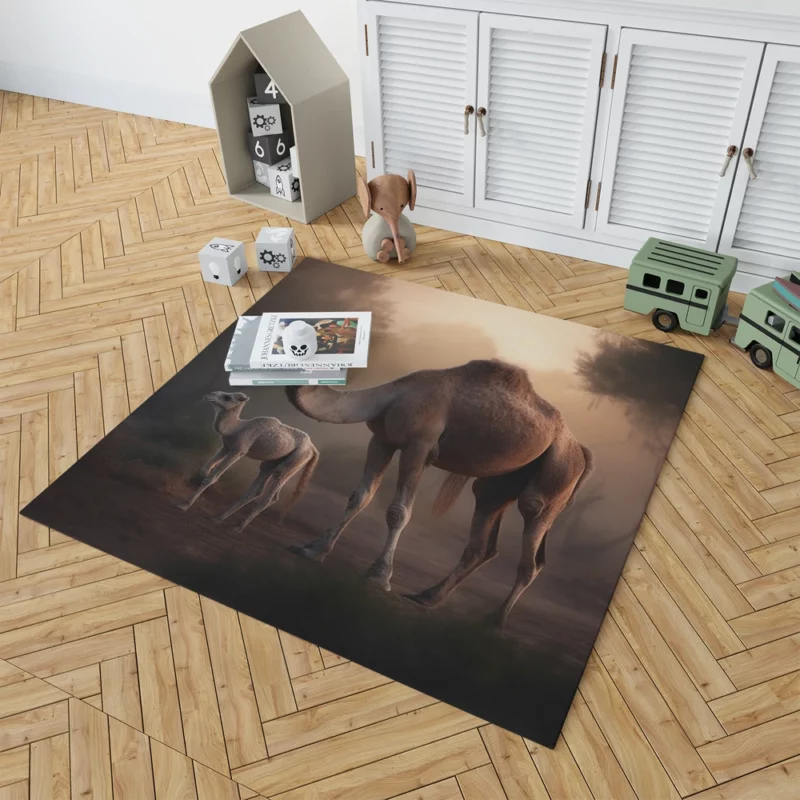 Mother Camel and Baby Rug 1