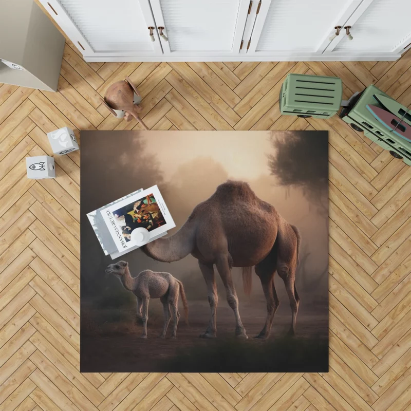 Mother Camel and Baby Rug