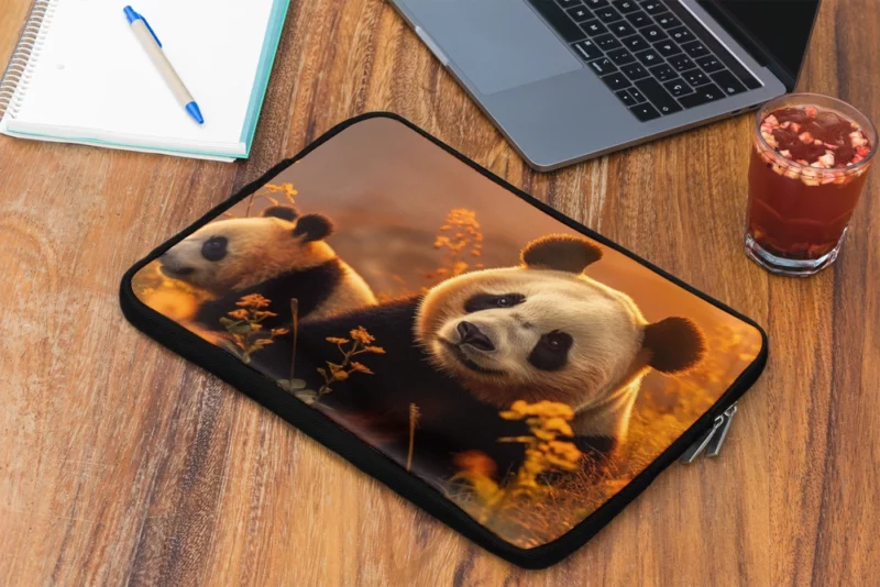 Mother Panda and Cub in Nature Laptop Sleeve 2