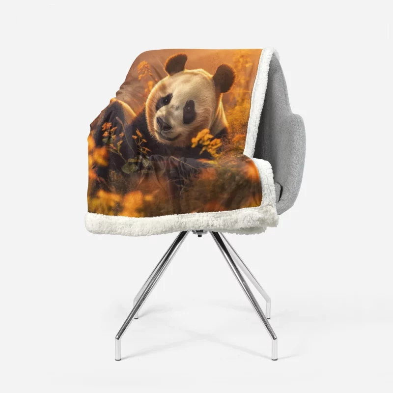 Mother Panda and Cub in Nature Sherpa Fleece Blanket 1