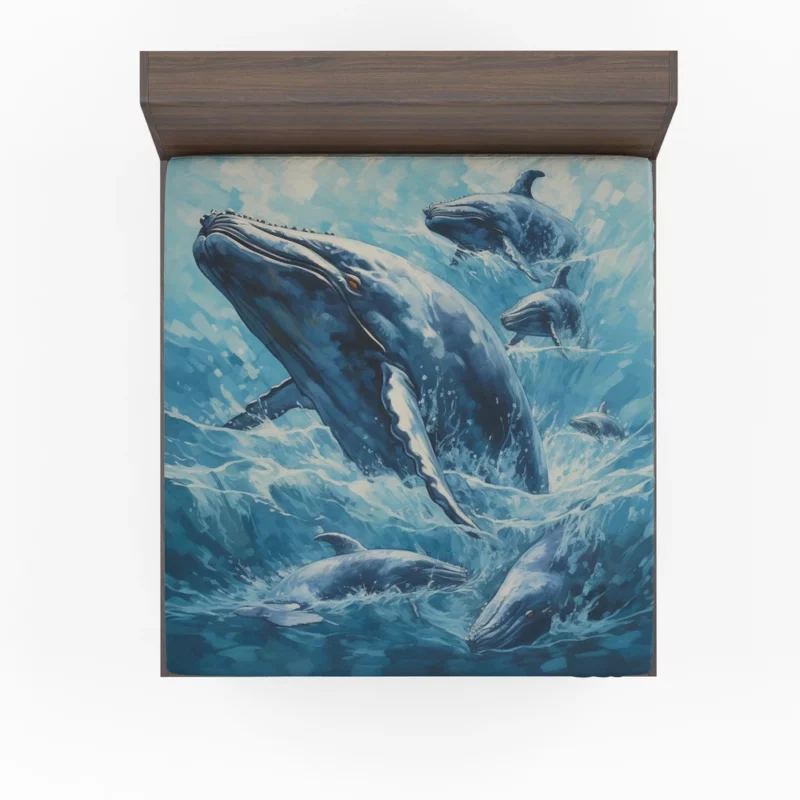 Mother Whale and Babies Fitted Sheet