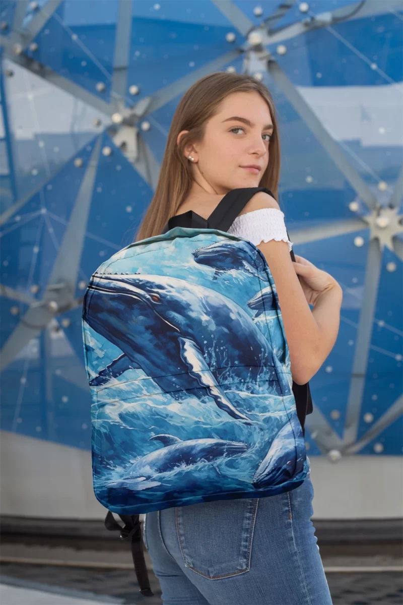 Mother Whale and Babies Minimalist Backpack 2