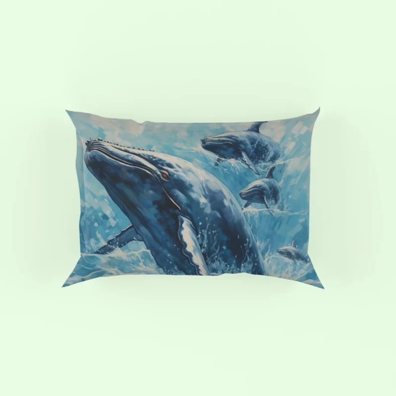 Mother Whale and Babies Pillow Case