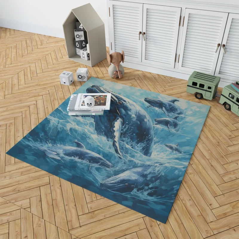 Mother Whale and Babies Rug 1