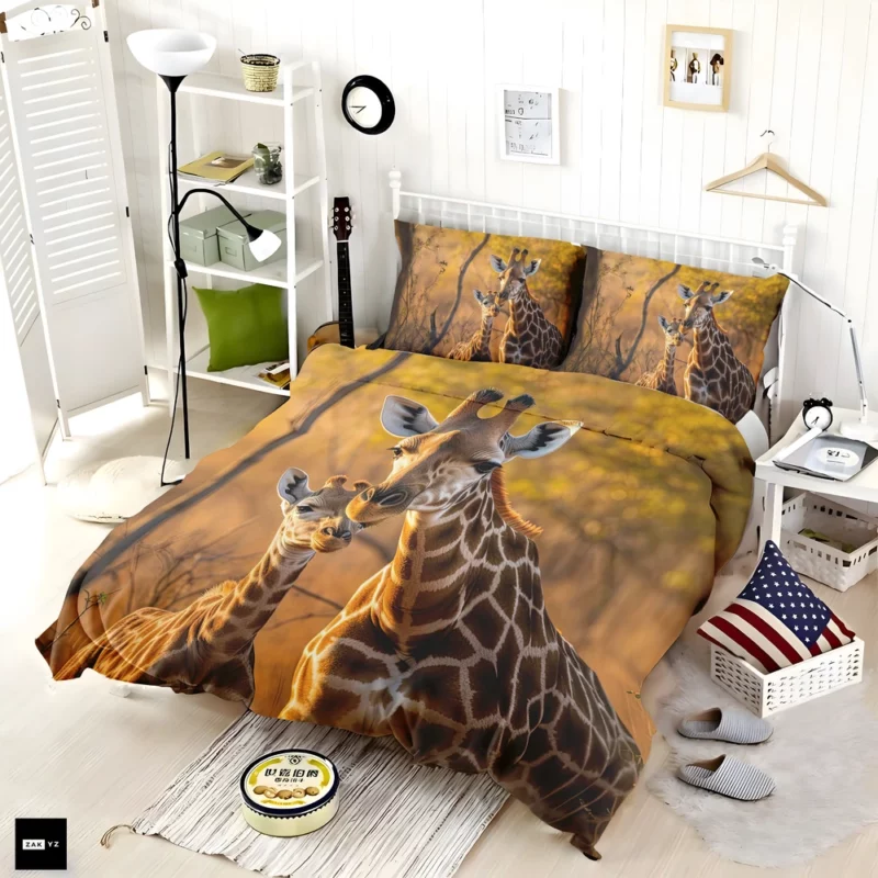 Mother and Baby Giraffe Bedding Set