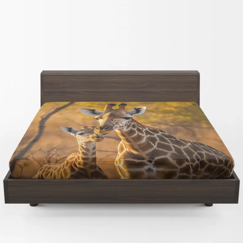 Mother and Baby Giraffe Fitted Sheet 1