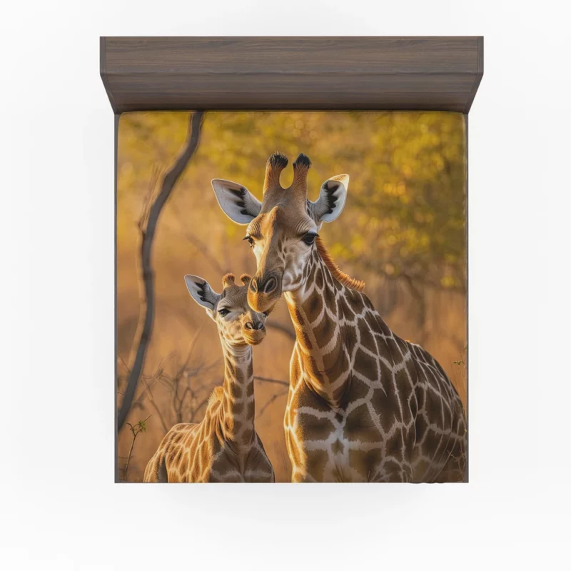 Mother and Baby Giraffe Fitted Sheet