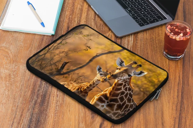 Mother and Baby Giraffe Laptop Sleeve 2