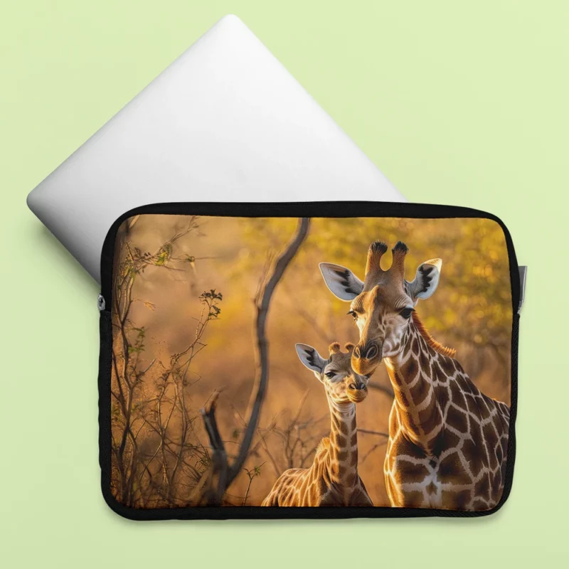 Mother and Baby Giraffe Laptop Sleeve