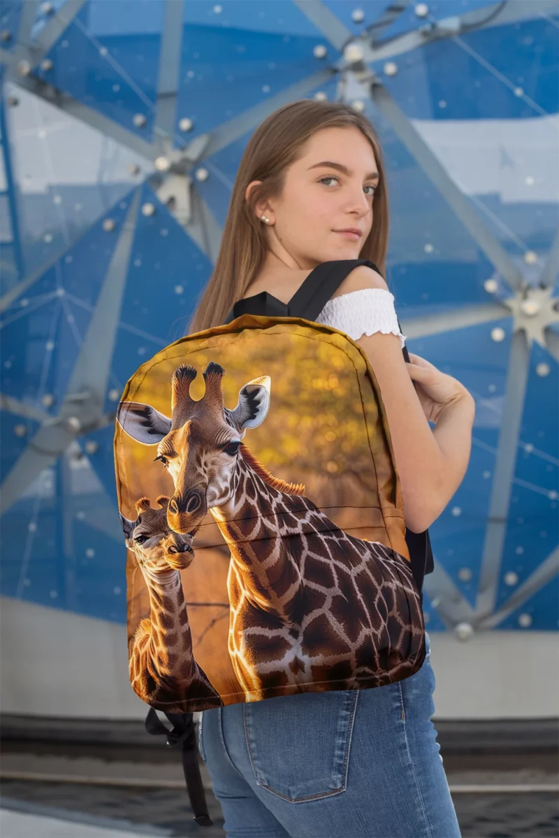 Mother and Baby Giraffe Minimalist Backpack 2